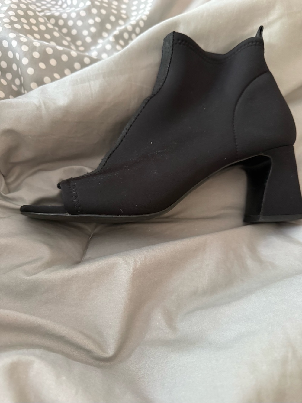 Donald J. Pliner Black Open-Toe Stretch Ankle Booties with Sculpted Heel